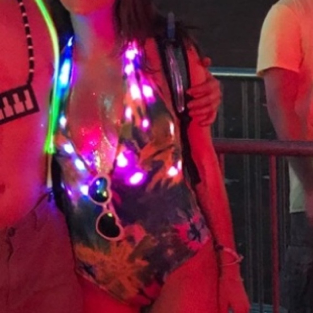 Light up tie-dye bodysuit